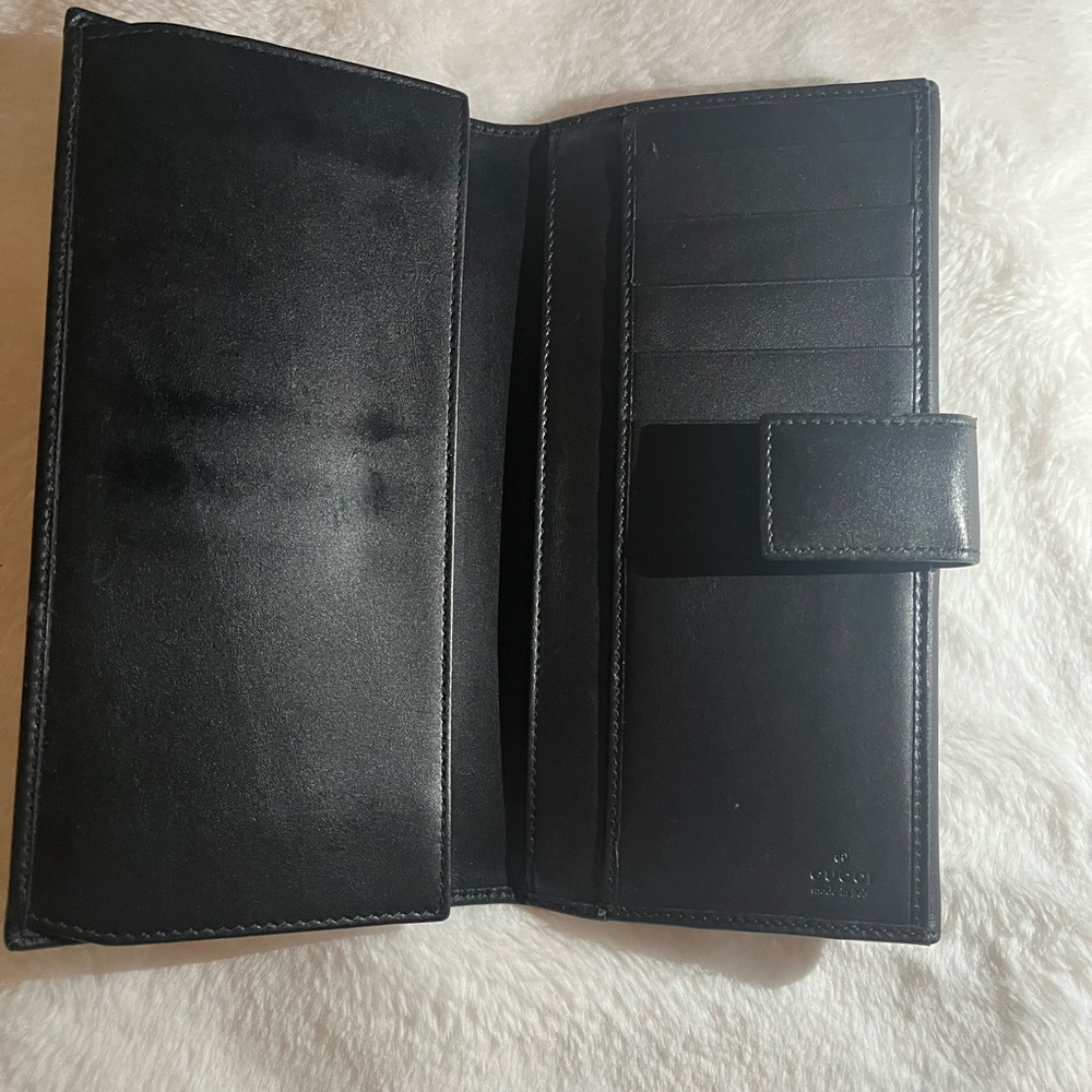 Authentic Black Leather & Pvc Gucci Wallet - Picture 4 of 5